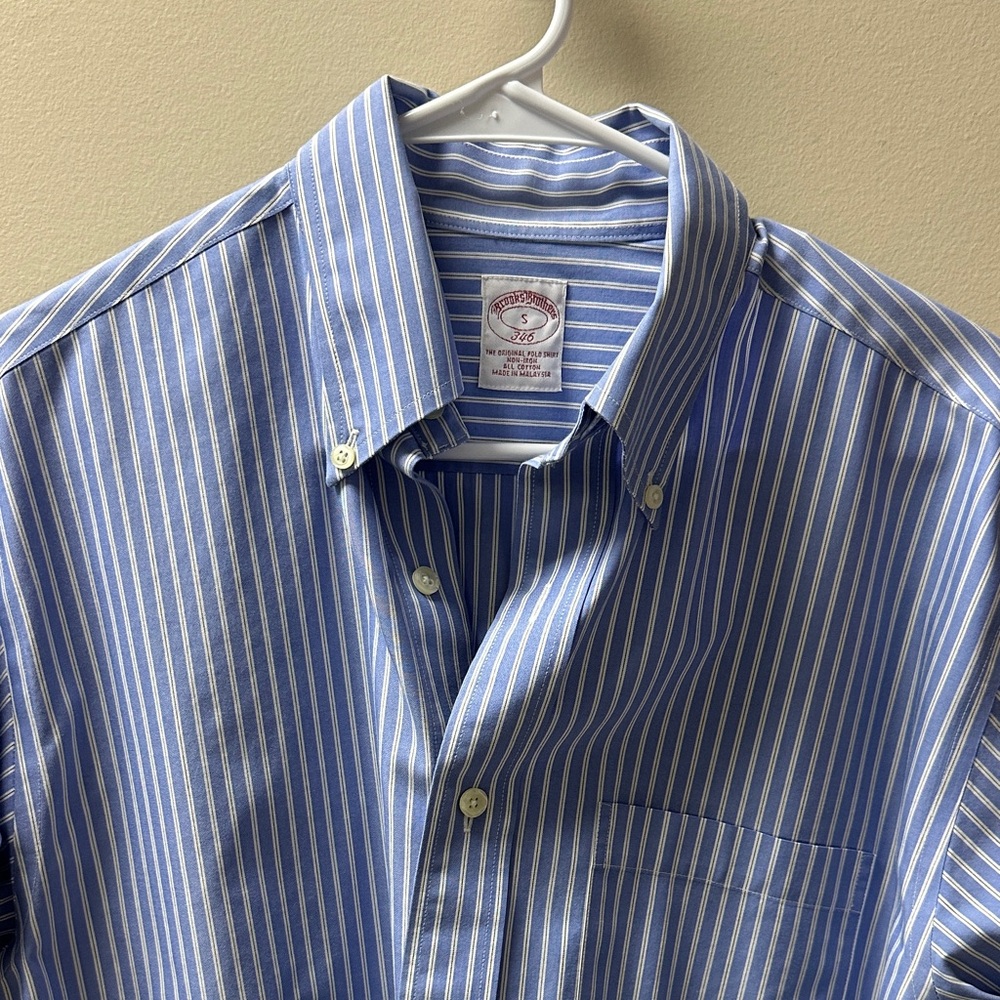 Brooks Brothers Blue and White Striped Button Down Shirt